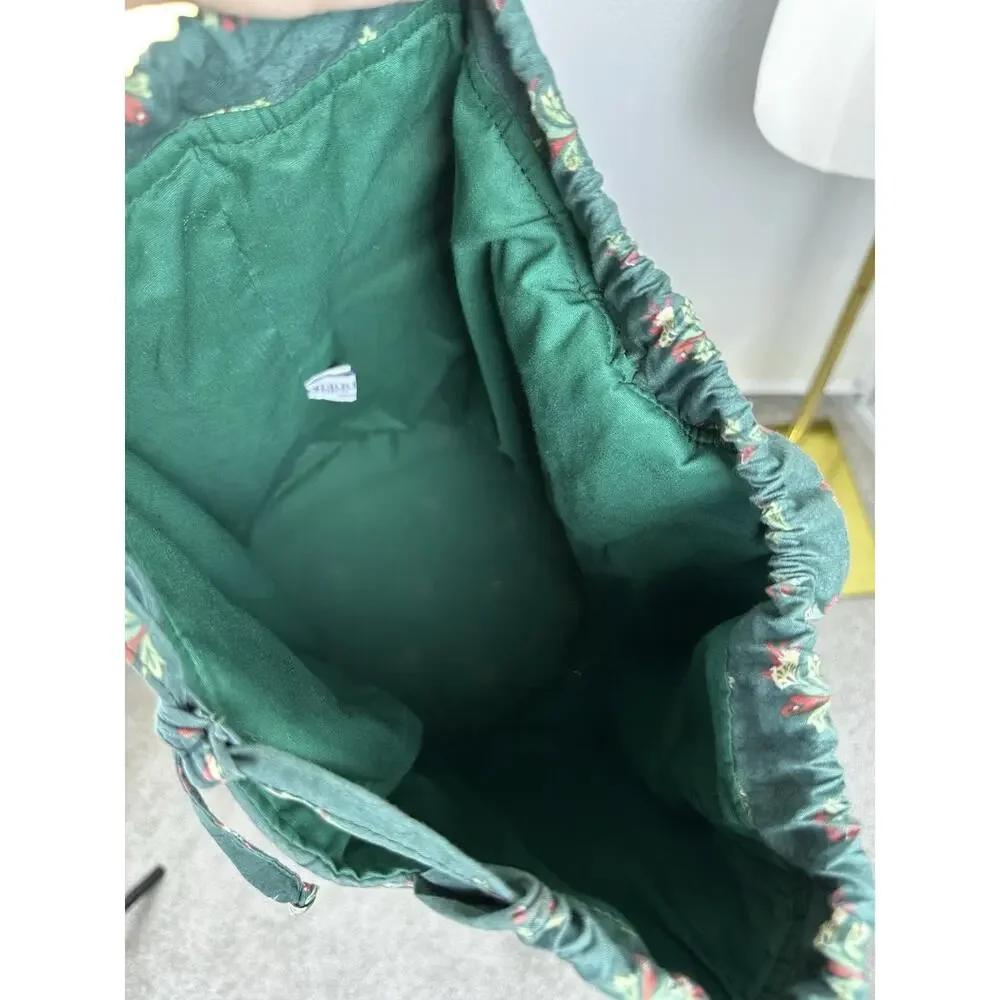 PIERRE DEUX French Country Green Floral Quilted Back Pack Sling Bag Vintage